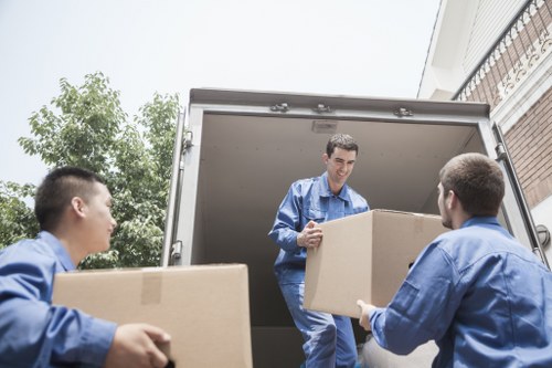 Organized storage units with labeled boxes