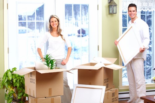 Team organizing office setup after a move